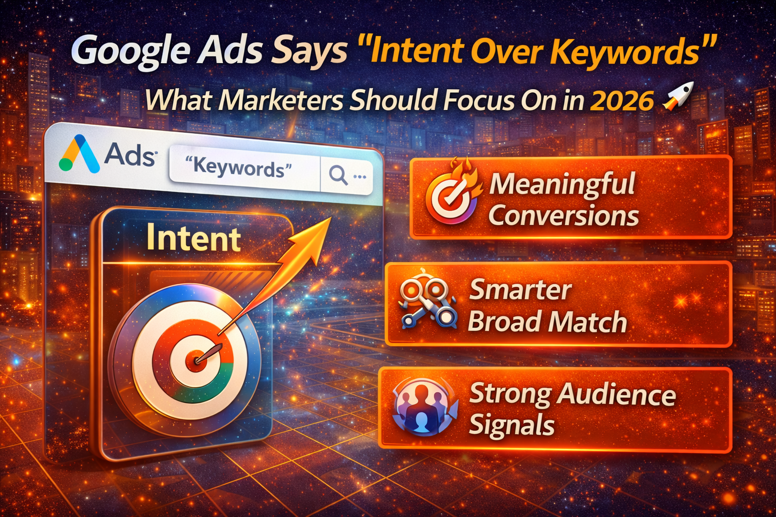 Google Ads shifts from keywords to intent-based targeting, highlighting smarter audience understanding and AI-driven ad relevance.